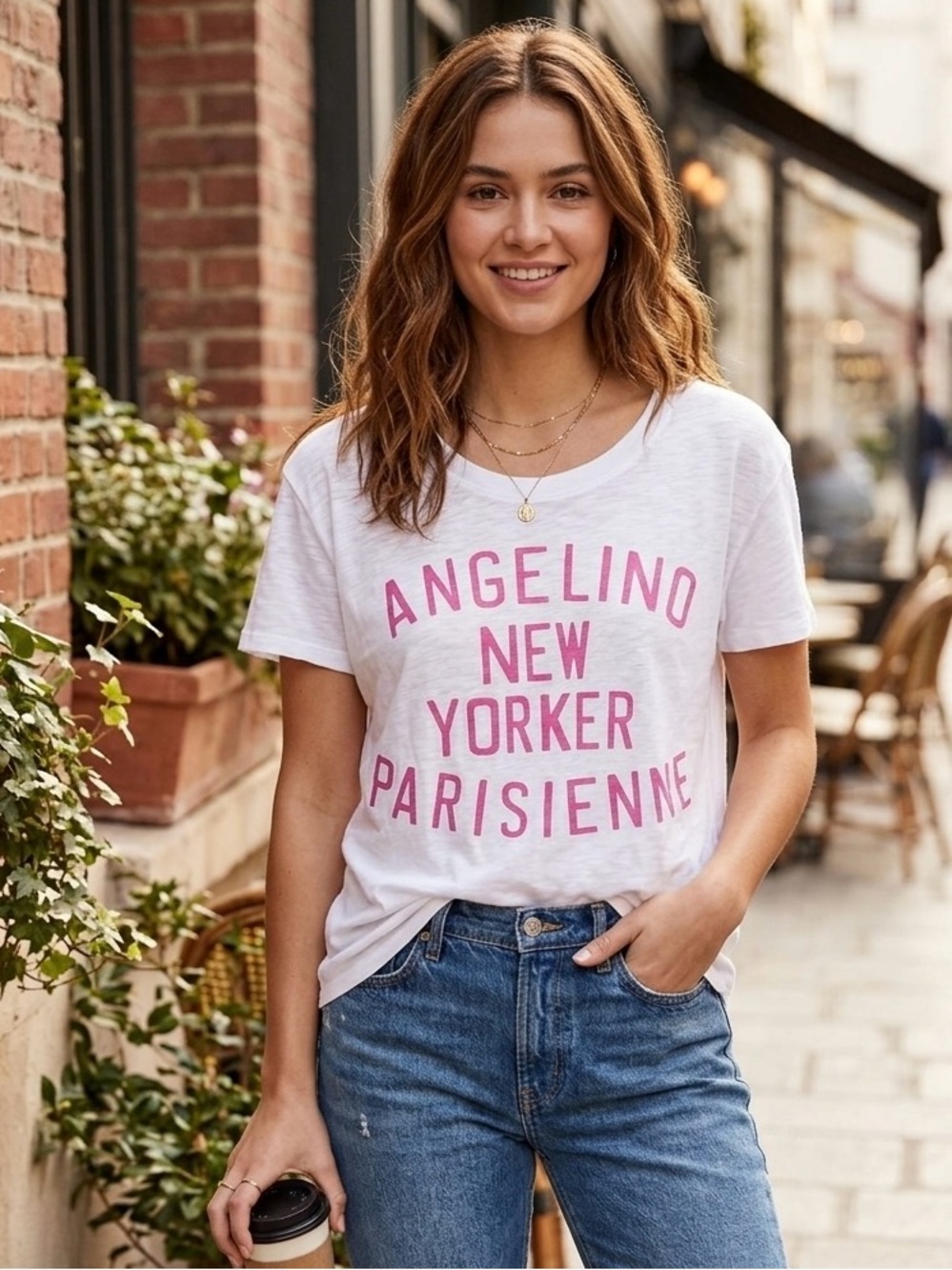 Sundry Angelino New Yorker Parisienne Graphic Tee Size 0 (XS)- NWOT